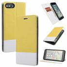 Cross Texture Magnetic Horizontal Flip Leather Case with Card Slots & Holder & Wallet For iPhone 8 Plus / 7 Plus(Yellow) - 1