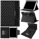 Checkered Pattern Horizontal Flip Leather Case with Holder & Card Slots & Hand Strap For iPad 10.2 (2021 / 2020 / 2019) / Air 10.5 2019 / Pro 10.5 2017(Black) - 1
