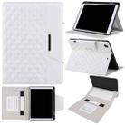 Checkered Pattern Horizontal Flip Leather Case with Holder & Card Slots & Hand Strap For iPad 10.2 (2021 / 2020 / 2019) / Air 10.5 2019 / Pro 10.5 2017(White) - 1