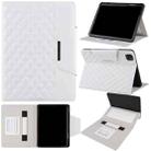 For iPad Pro 11 (2021 / 2020 / 2018) / Air 10.9 2020 Checkered Pattern Horizontal Flip Leather Tablet Case with Holder & Card Slots & Hand Strap(White) - 1