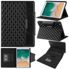 Checkered Pattern Horizontal Flip Leather Case with Holder & Card Slots & Hand Strap For iPad 9.7 (2018 / 2017) / Air 2 / Air / Pro 9.7 2016(Black) - 1