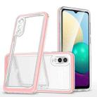 For Samsung Galaxy A02 Bright Series Clear Acrylic + PC+TPU Shockproof Case(Pink) - 1