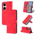 For Huawei P50 AZNS Skin Feel Calf Texture Horizontal Flip Leather Case with Card Slots & Holder & Wallet(Red) - 1