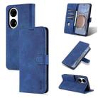 For Huawei P50 Pro AZNS Skin Feel Calf Texture Horizontal Flip Leather Case with Card Slots & Holder & Wallet(Blue) - 1