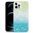 For iPhone 13 Gradient Color Shell Texture IMD TPU Shockproof Case(Gradient Green Blue) - 1