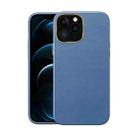 Electroplating Leather Texture PC + TPU Shockproof Case For iPhone 13 Pro Max(Sapphire Blue) - 1