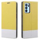 For OPPO A55 5G Cross Texture Magnetic Horizontal Flip Leather Case with Card Slots & Holder & Wallet(Yellow) - 1