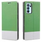 For OPPO A55 5G Cross Texture Magnetic Horizontal Flip Leather Case with Card Slots & Holder & Wallet(Green) - 1