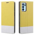 For OPPO A74 5G Cross Texture Magnetic Horizontal Flip Leather Case with Card Slots & Holder & Wallet(Yellow) - 1