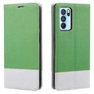 For OPPO A74 5G Cross Texture Magnetic Horizontal Flip Leather Case with Card Slots & Holder & Wallet(Green) - 1