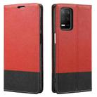 For OPPO Realme 8 5G Cross Texture Magnetic Horizontal Flip Leather Case with Card Slots & Holder & Wallet(Red) - 1