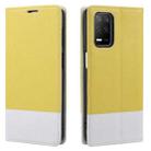 For OPPO Realme 8 5G Cross Texture Magnetic Horizontal Flip Leather Case with Card Slots & Holder & Wallet(Yellow) - 1