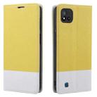 For OPPO Realme C15 Cross Texture Magnetic Horizontal Flip Leather Case with Card Slots & Holder & Wallet(Yellow) - 1