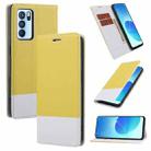 For OPPO Reno6 Pro 5G Cross Texture Magnetic Horizontal Flip Leather Case with Card Slots & Holder & Wallet(Yellow) - 1