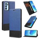For OPPO Reno6 Pro 5G Cross Texture Magnetic Horizontal Flip Leather Case with Card Slots & Holder & Wallet(Blue) - 1