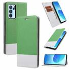 For OPPO Reno6 Pro 5G Cross Texture Magnetic Horizontal Flip Leather Case with Card Slots & Holder & Wallet(Green) - 1