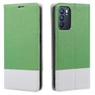 For OPPO Reno6 5G Cross Texture Magnetic Horizontal Flip Leather Case with Card Slots & Holder & Wallet(Green) - 1