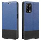For OPPO A74 Cross Texture Magnetic Horizontal Flip Leather Case with Card Slots & Holder & Wallet(Blue) - 1