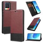 For OPPO Realme 8 Cross Texture Magnetic Horizontal Flip Leather Case with Card Slots & Holder & Wallet(Wine Red) - 1