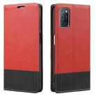For OPPO A52 Cross Texture Magnetic Horizontal Flip Leather Case with Card Slots & Holder & Wallet(Red) - 1