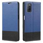 For OPPO A52 Cross Texture Magnetic Horizontal Flip Leather Case with Card Slots & Holder & Wallet(Blue) - 1