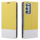 For OPPO Reno6 Pro+ 5G Cross Texture Magnetic Horizontal Flip Leather Case with Card Slots & Holder & Wallet(Yellow) - 1