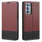 For OPPO Reno6 Pro+ 5G Cross Texture Magnetic Horizontal Flip Leather Case with Card Slots & Holder & Wallet(Wine Red) - 1