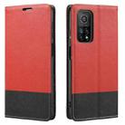 For Xiaomi Mi 10T 5G Cross Texture Magnetic Horizontal Flip Leather Case with Card Slots & Holder & Wallet(Red) - 1