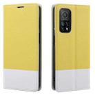 For Xiaomi Mi 10T 5G Cross Texture Magnetic Horizontal Flip Leather Case with Card Slots & Holder & Wallet(Yellow) - 1