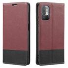 For Xiaomi Redmi Note 10 5G Cross Texture Magnetic Horizontal Flip Leather Case with Card Slots & Holder & Wallet(Wine Red) - 1