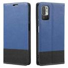 For Xiaomi Redmi Note 10 5G Cross Texture Magnetic Horizontal Flip Leather Case with Card Slots & Holder & Wallet(Blue) - 1