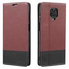 For Xiaomi Redmi Note 9 Pro Cross Texture Magnetic Horizontal Flip Leather Case with Card Slots & Holder & Wallet(Wine Red) - 1