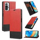 For Xiaomi Redmi Note 10 Pro Cross Texture Magnetic Horizontal Flip Leather Case with Card Slots & Holder & Wallet(Red) - 1