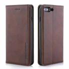 For iPhone 8 Plus / 7 Plus Diaobaolee Gemini Magnetic Buckle Horizontal Flip Leather Case with Holder & Card Slots(Brown) - 1