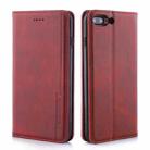 For iPhone 8 Plus / 7 Plus Diaobaolee Gemini Magnetic Buckle Horizontal Flip Leather Case with Holder & Card Slots(Red) - 1