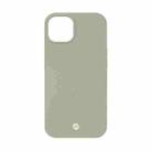 For iPhone 13 MOMAX Liquid Silicone Magnetic Shockproof Case(khaki) - 1