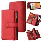 For Samsung Galaxy A01 Skin Feel PU + TPU Horizontal Flip Leather Case with Holder & 15 Cards Slot & Wallet & Zipper Pocket & Lanyard(Red) - 1