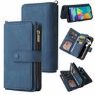 For Samsung Galaxy A02 EU Version Skin Feel PU + TPU Horizontal Flip Leather Case with Holder & 15 Cards Slot & Wallet & Zipper Pocket & Lanyard(Blue) - 1