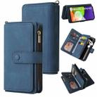 For Samsung Galaxy A22 4G Skin Feel PU + TPU Horizontal Flip Leather Case with Holder & 15 Cards Slot & Wallet & Zipper Pocket & Lanyard(Blue) - 1