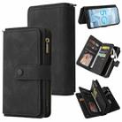 For Samsung Galaxy A51 4G Skin Feel PU + TPU Horizontal Flip Leather Case with Holder & 15 Cards Slot & Wallet & Zipper Pocket & Lanyard(Black) - 1