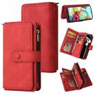 For Samsung Galaxy Note10 Lite Skin Feel PU + TPU Horizontal Flip Leather Case with Holder & 15 Cards Slot & Wallet & Zipper Pocket & Lanyard(Red) - 1