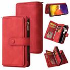 For Samsung Galaxy A82 5G Skin Feel PU + TPU Horizontal Flip Leather Case with Holder & 15 Cards Slot & Wallet & Zipper Pocket & Lanyard(Red) - 1
