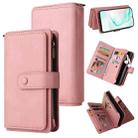 For Samsung Galaxy A91 / S10 Lite Skin Feel PU + TPU Horizontal Flip Leather Case with Holder & 15 Cards Slot & Wallet & Zipper Pocket & Lanyard(Pink) - 1