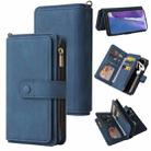 For Samsung Galaxy Note20 Skin Feel PU + TPU Horizontal Flip Leather Case with Holder & 15 Cards Slot & Wallet & Zipper Pocket & Lanyard(Blue) - 1