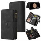 For Samsung Galaxy S9+ Skin Feel PU + TPU Horizontal Flip Leather Case with Holder & 15 Cards Slot & Wallet & Zipper Pocket & Lanyard(Black) - 1