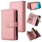 For Samsung Galaxy S10 Skin Feel PU + TPU Horizontal Flip Leather Case with Holder & 15 Cards Slot & Wallet & Zipper Pocket & Lanyard(Pink) - 1