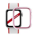 Dual-color Electroplating PC Protective Watch Case For Apple Watch Series 7 & 6 & SE & 5 & 4 44mm(Pink Edge + White Base) - 1