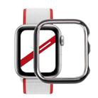 Dual-color Electroplating PC Protective Watch Case For Apple Watch Series 7 & 6 & SE & 5 & 4 44mm(Silver Edge + Black Background) - 1