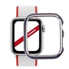 Dual-color Electroplating PC Protective Watch Case For Apple Watch Series 7 & 6 & SE & 5 & 4 44mm(Silver Edge + Blue Background) - 1