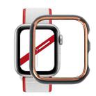 Dual-color Electroplating PC Protective Watch Case For Apple Watch Series 7 & 6 & SE & 5 & 4 44mm(Rose Gold Edge + Green Background) - 1